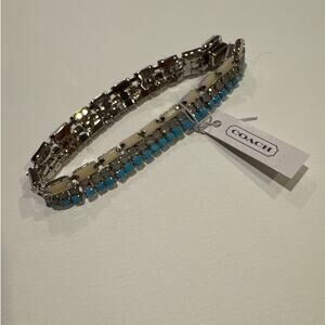 1990s–2000s Coach Rhinestone Tennis Bracelet Blue White NWT